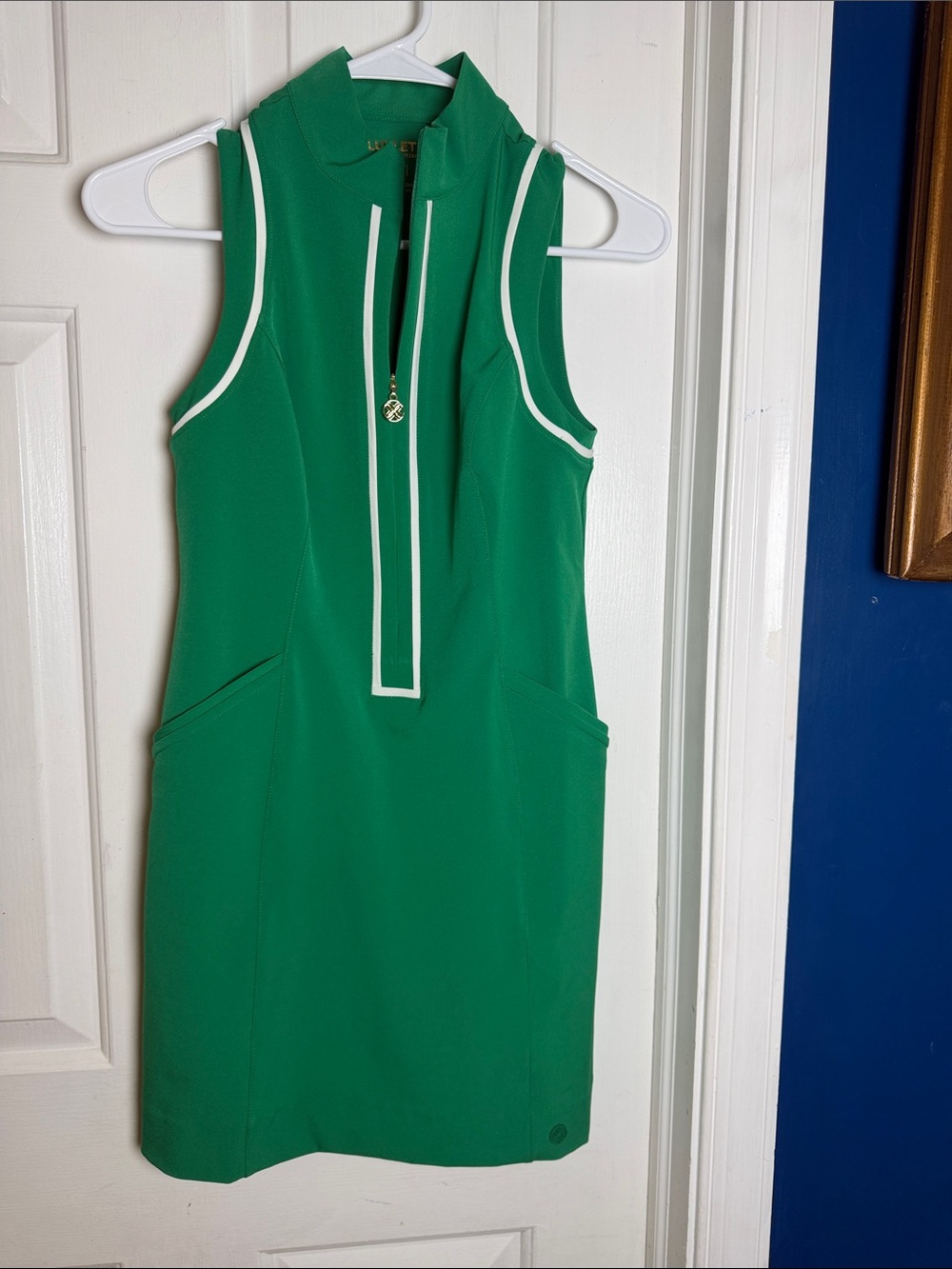 NWOT LILLY PULITZER Luxlletic FIDDLE LEAF GREEN* UPF 50+ Kathy Dress Size 00 - Picture 2 of 9